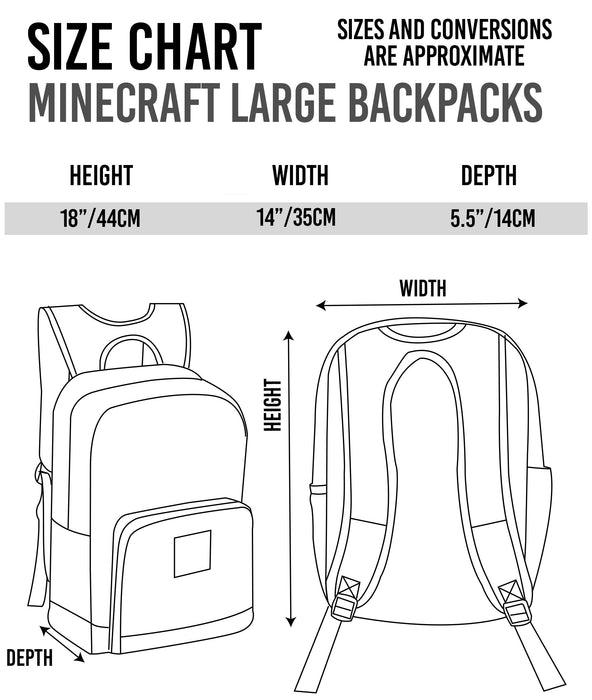 Minecraft Creeper Green Kids Backpack and Lunch Box School Set