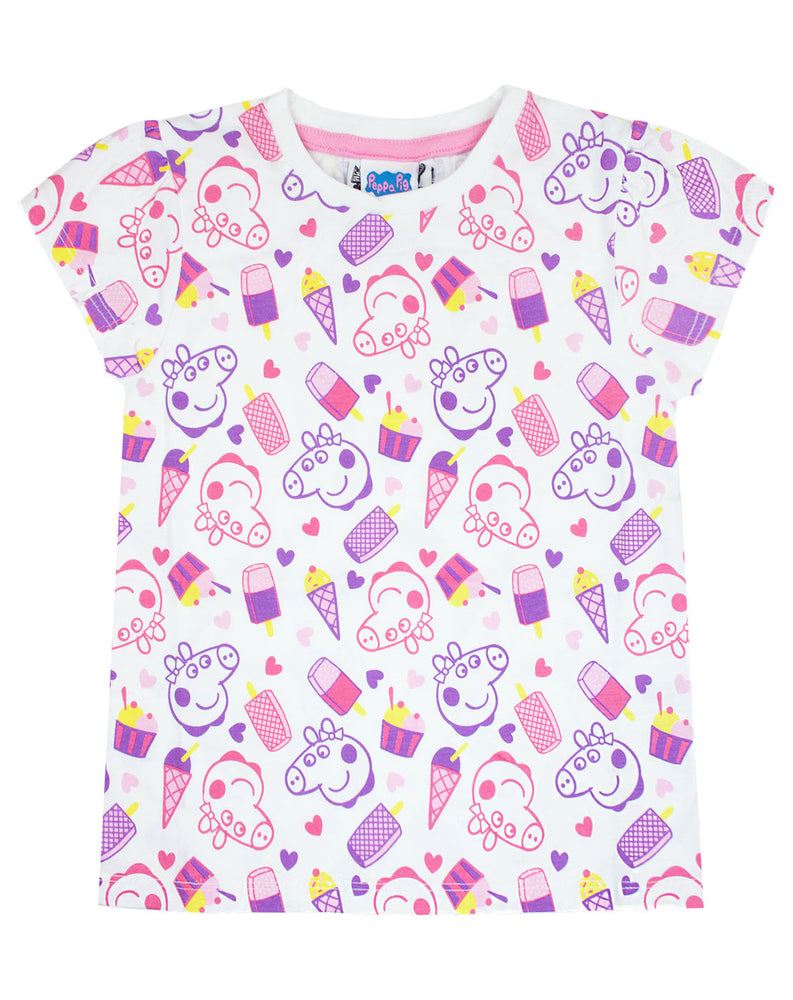 Peppa Pig All Over Print Girl's T-Shirt 1 to 6 Years