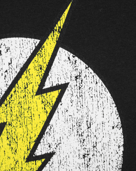DC Comics Flash Distressed Logo Boy's Children's Black T-Shirt Top