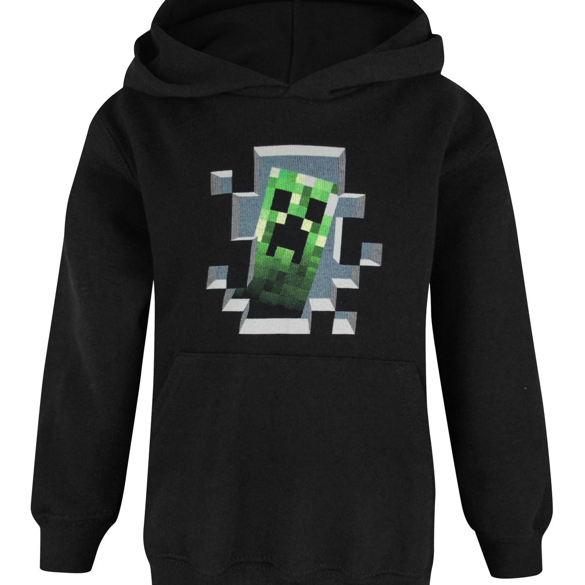 Minecraft Creeper Inside Boy's Black Hoodie — Vanilla Underground