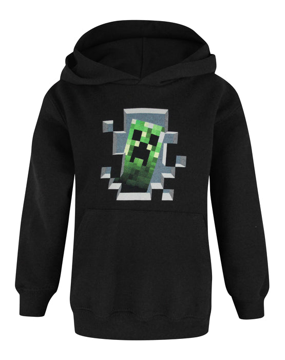 Minecraft Creeper Inside Boy's Black Hoodie