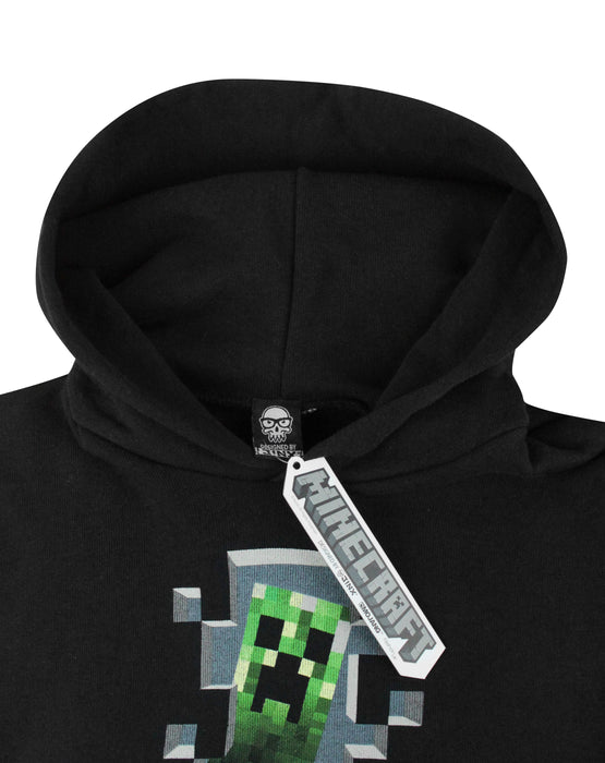 Minecraft Creeper Inside Boy's Black Hoodie