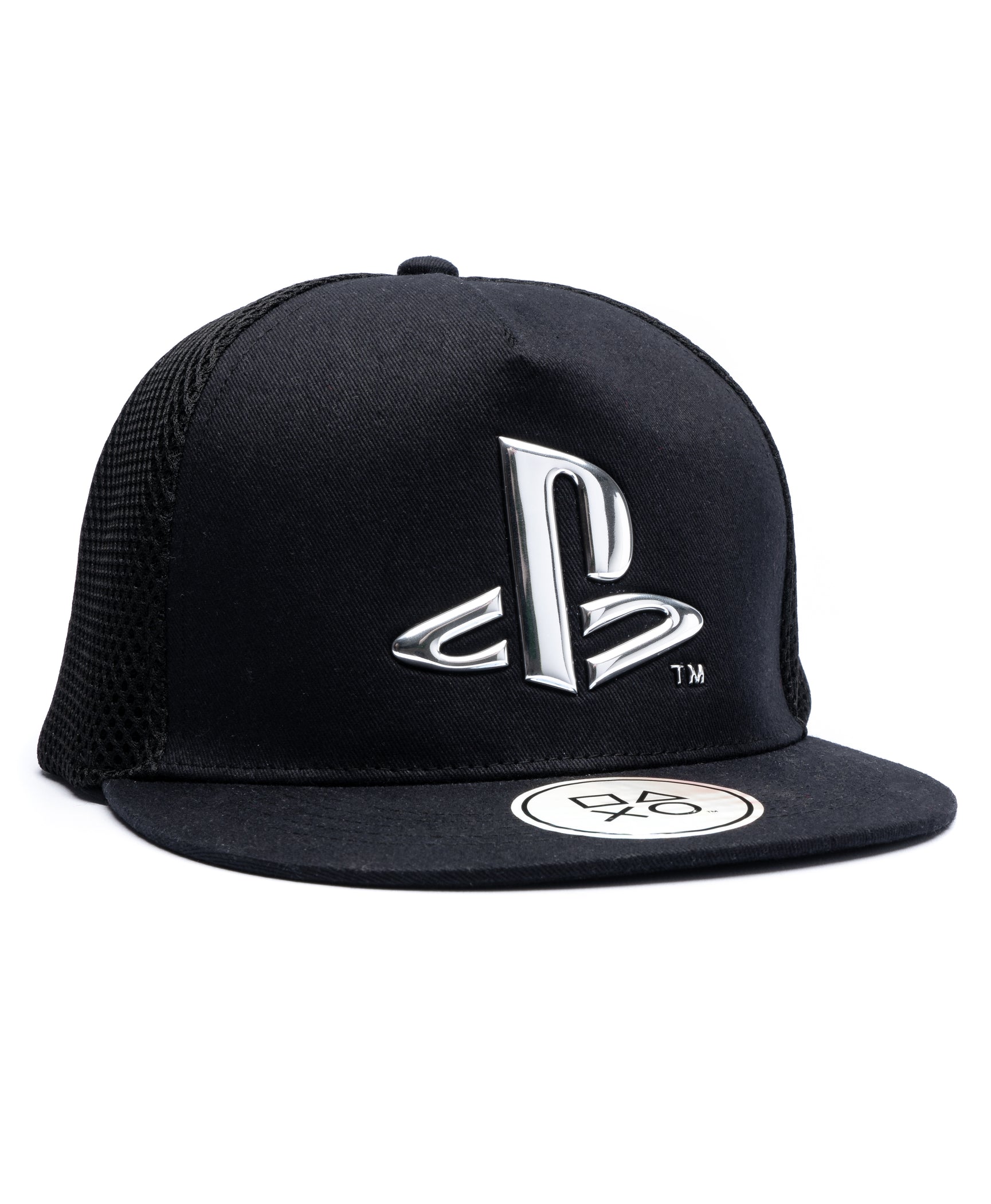 Ps Script Hat PlayStation Boy's Black Mesh Snapback Cap Hat — Vanilla Underground