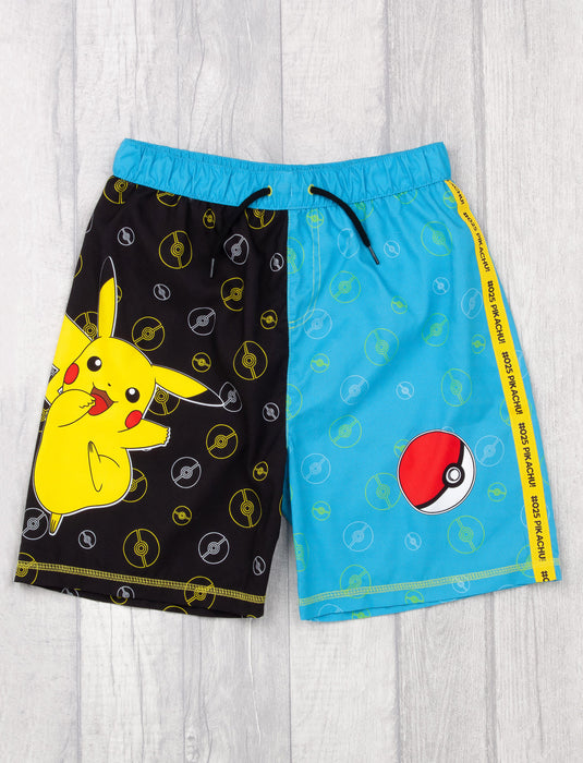 Pokemon Pikachu And Pokeball Boy's Swim Shorts