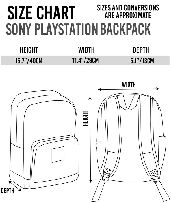 PlayStation Logo Black Stylish Gamer Backpack 16"