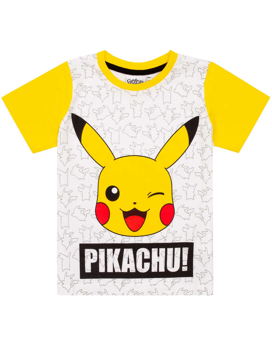 Pokemon Pikachu Face Boy's Short Pyjamas