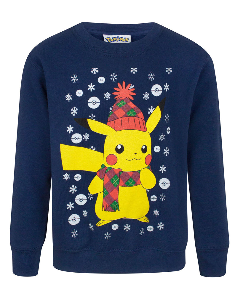 Pokemon Pikachu Kid's Christmas Sweatshirt — Vanilla Underground