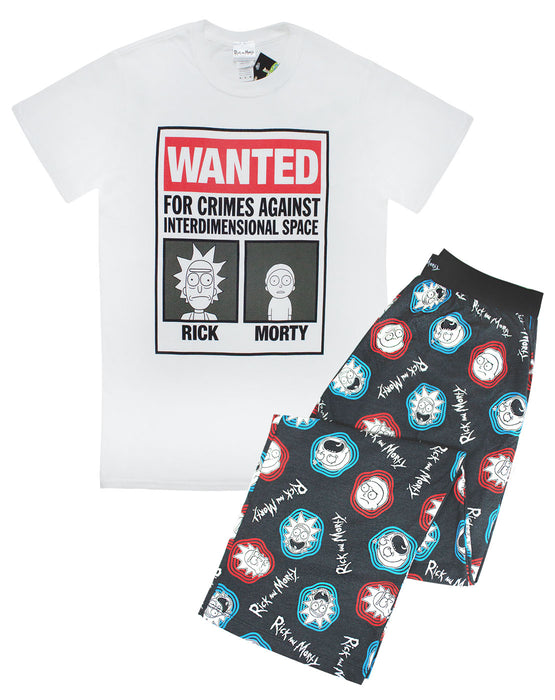 Rick and Morty Wanted Portal Men's T-Shirt and Lounge Pants PJ Set