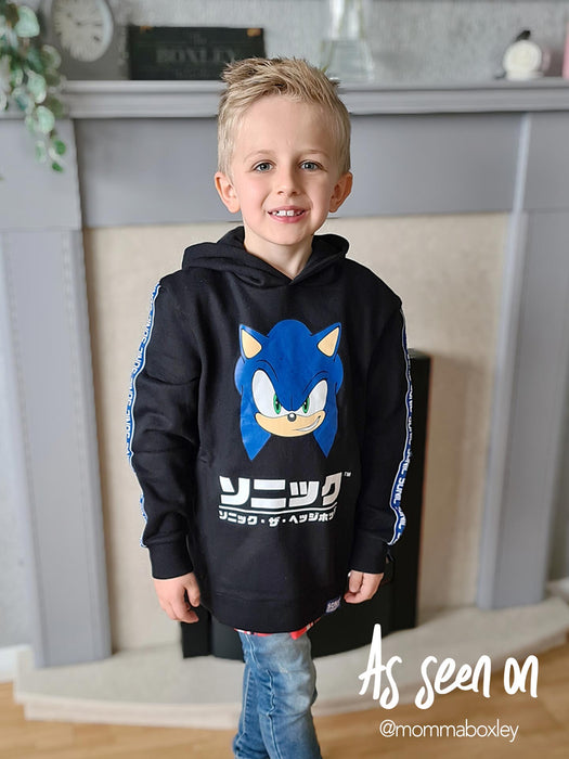Sonic The Hedgehog Hoodie For Kids Japanese Gamer Black Sweater