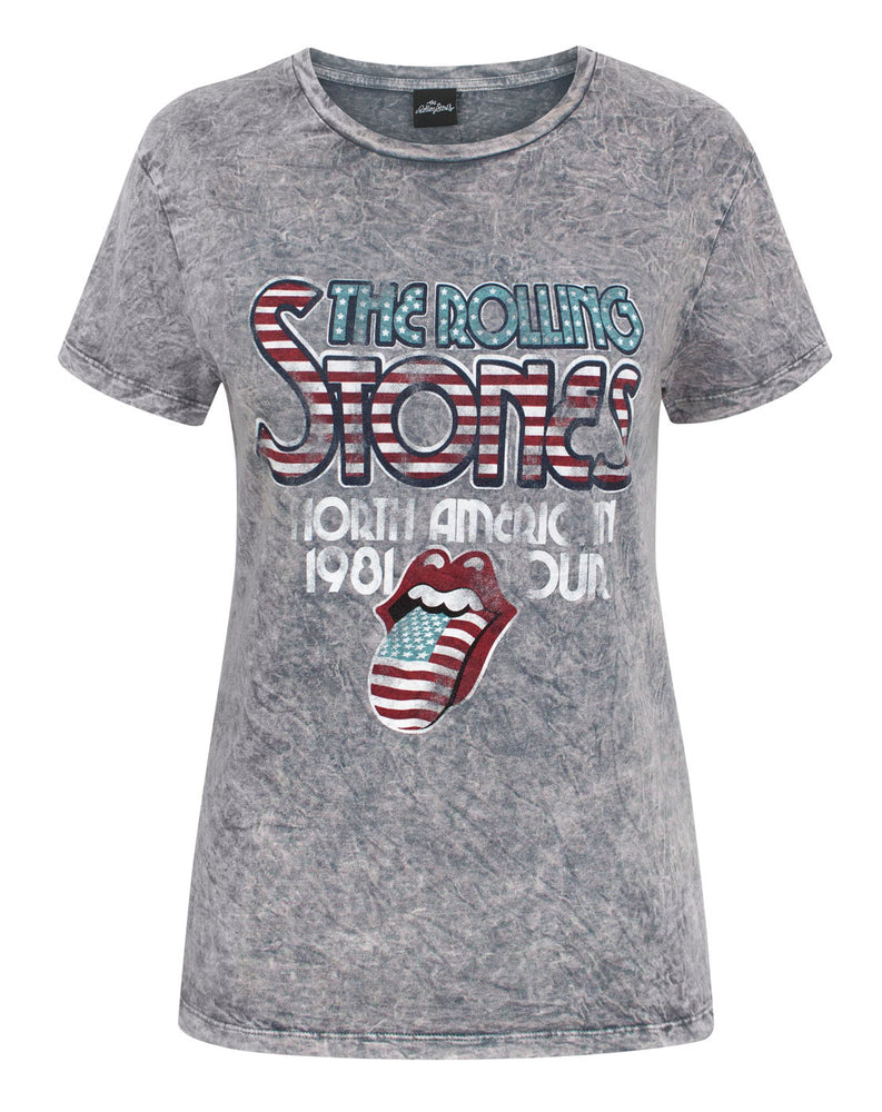 The Rolling Stones Women's Acid Wash T-Shirt