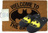 Batman Logo Slippers and Door Mat Gift Set Bundle