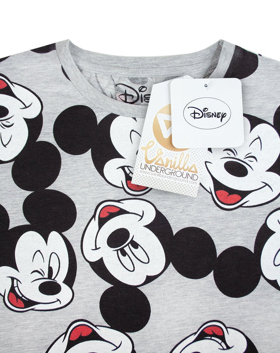 Disney Mickey Mouse Character All Over Print Women's Boyfriend Fit T-Shirt