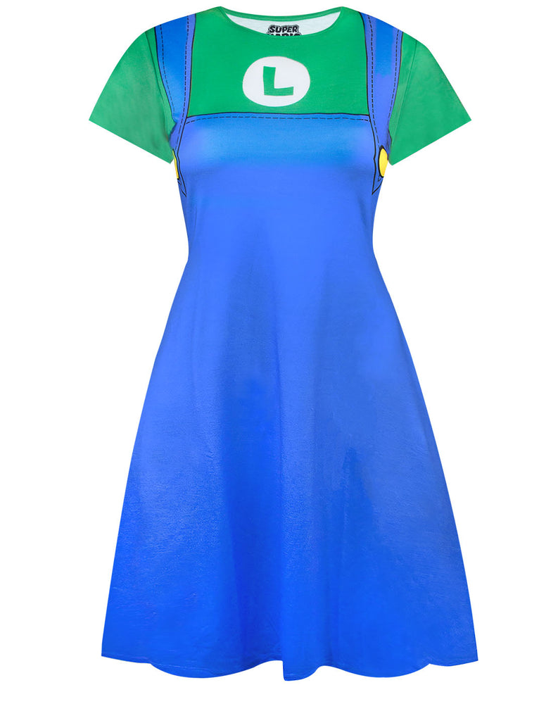 Super Mario Luigi Costume Dress