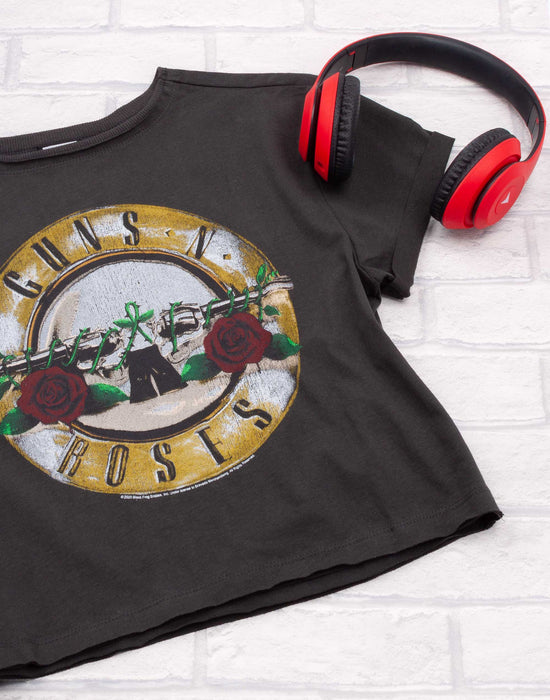 Amplified Guns N Roses Bullet Logo Women's Cropped T-Shirt