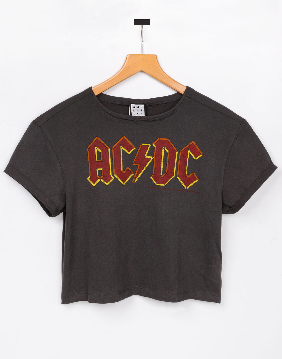 Amplified AC/DC Logo Womens Cropped T-Shirt — Vanilla Underground
