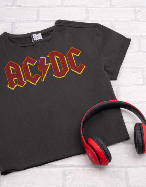 Amplified AC/DC Logo Womens Cropped T-Shirt