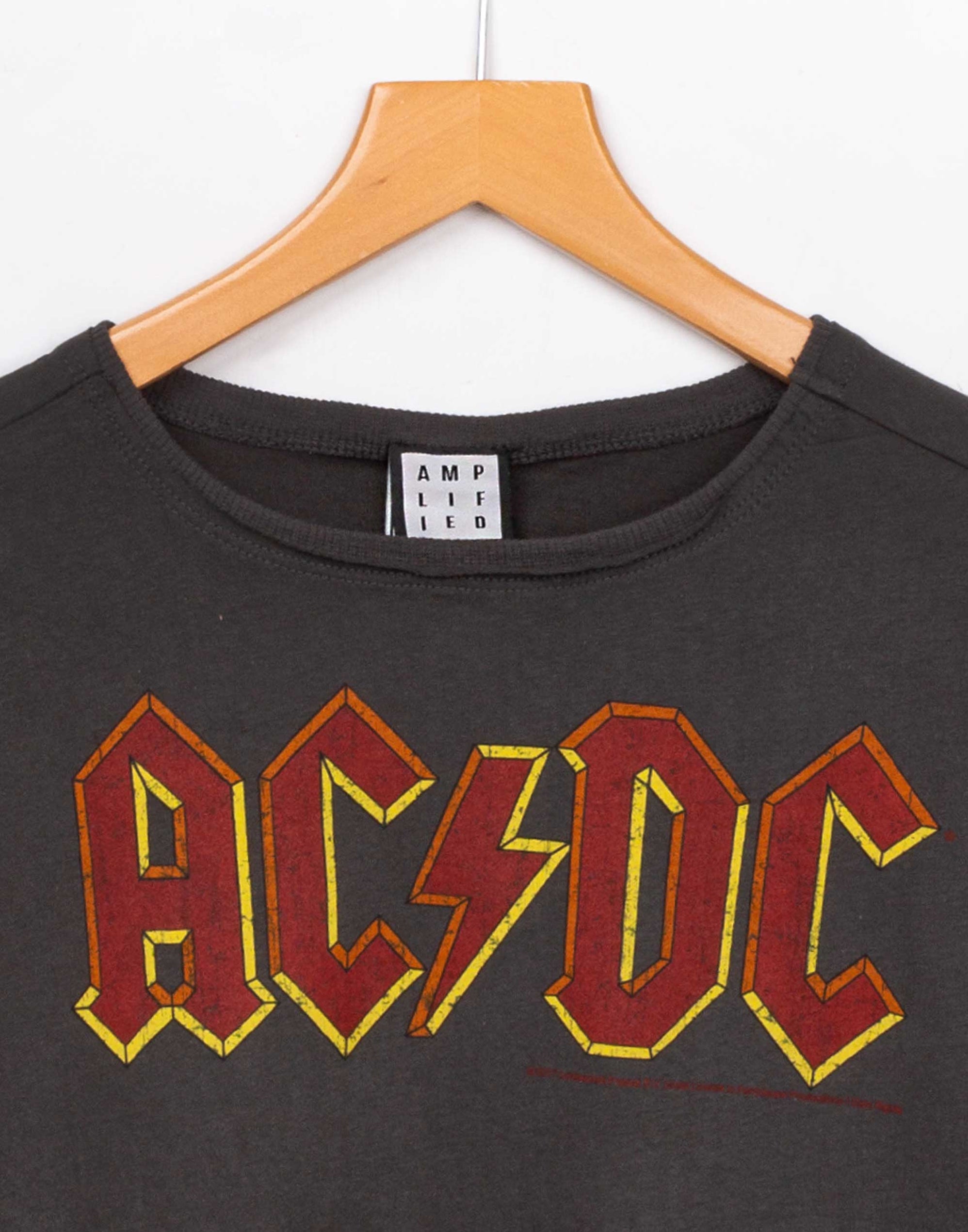 Amplified AC/DC Logo Womens Cropped T-Shirt — Vanilla Underground