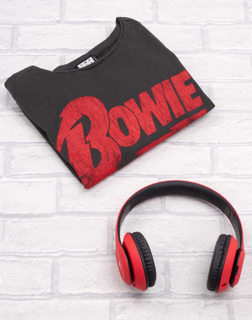 Amplified David Bowie Logo Womens Cropped T-Shirt