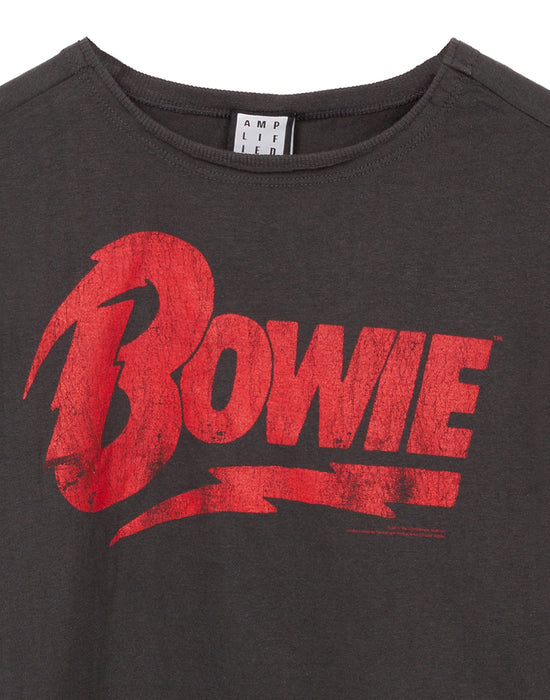 Amplified David Bowie Logo Womens Cropped T-Shirt