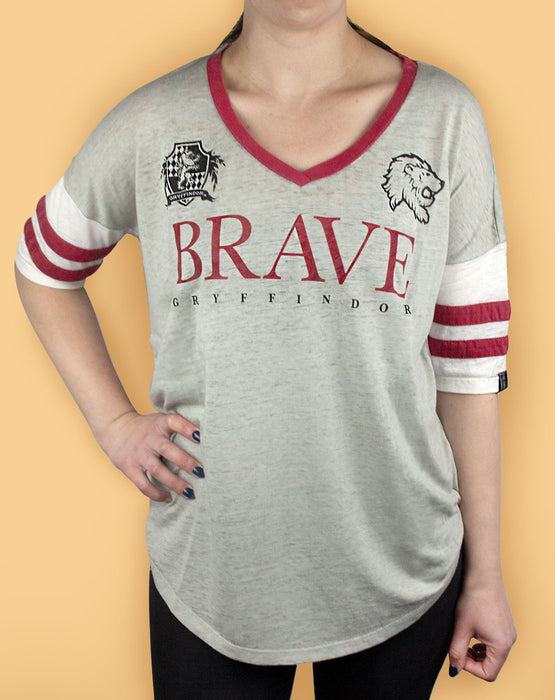 Harry Potter Gryffindor Brave Womens/Ladies Varsity T-Shirt Sizes S-XL
