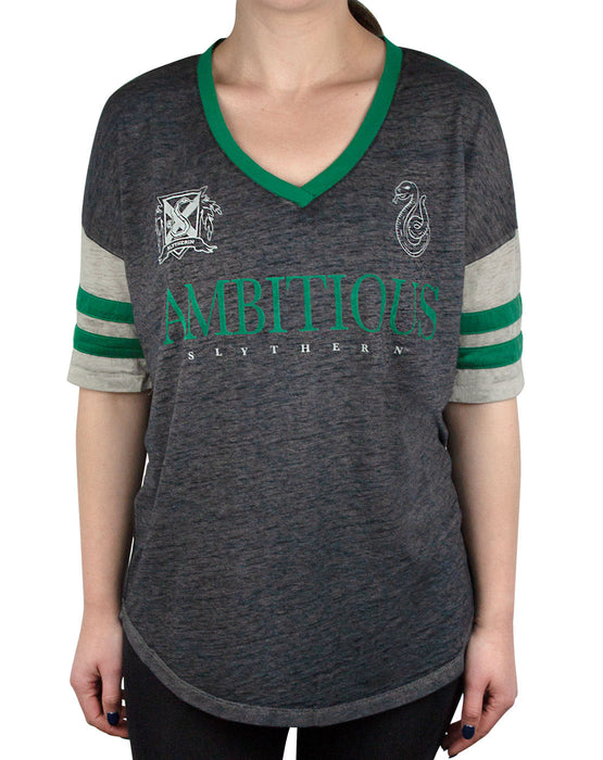 Harry Potter Slytherin Ambitious Womens/Ladies Varsity T-Shirt Sizes 