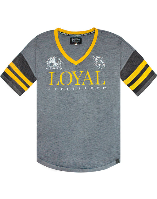 Harry Potter Hufflepuff Loyal Womens/Ladies Varsity T-Shirt Sizes S-XL