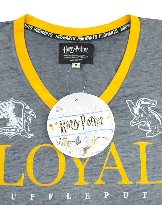 Harry Potter Hufflepuff Loyal Womens/Ladies Varsity T-Shirt Sizes S-XL