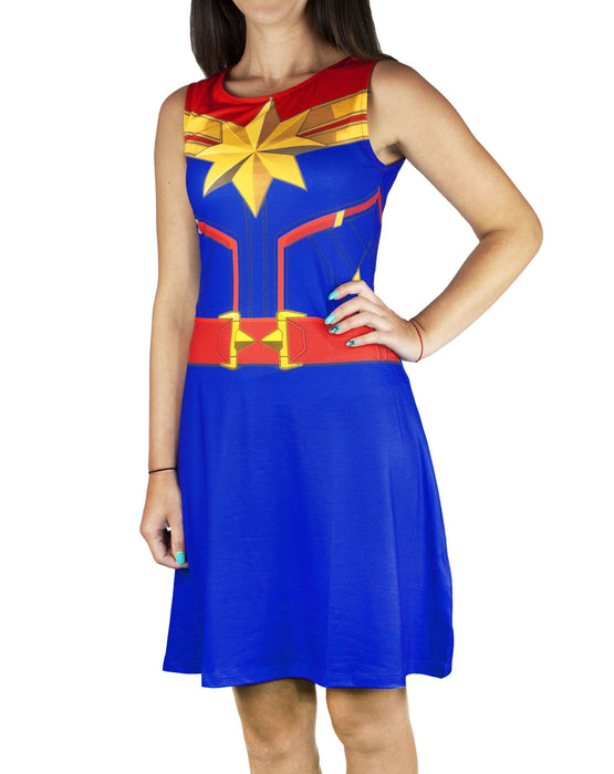 Captain Marvel Costume Women's Costume Dress Ladies Fancy Dress Party Cosplay