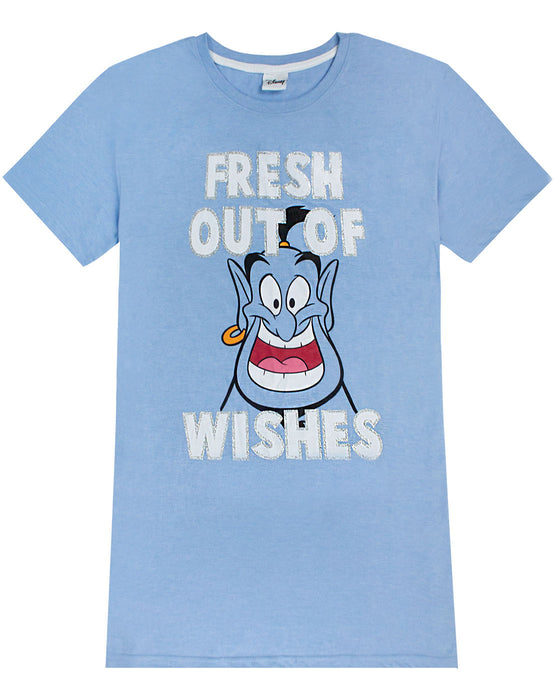 Disney Aladdin Classic Magic Genie Wishes Women's / Ladies Pyjama Night T-Shirt Dress