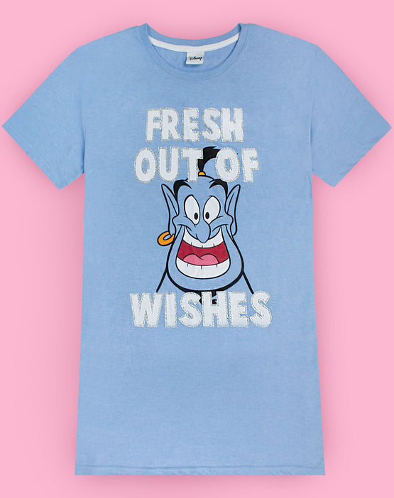 Disney Aladdin Classic Magic Genie Wishes Women's / Ladies Pyjama Night T-Shirt Dress