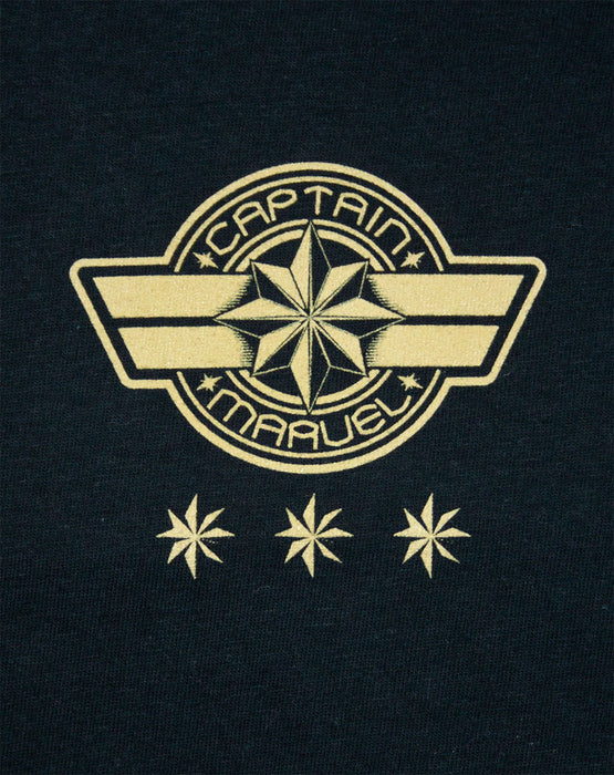 Marvel Captain Marvel Shield Emblem Women's Black T-Shirt