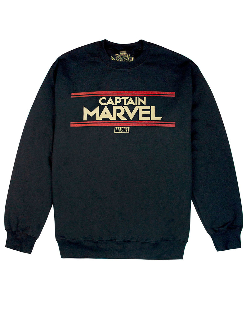 Marvel Captain Marvel Letters Womens Black Sweatshirt