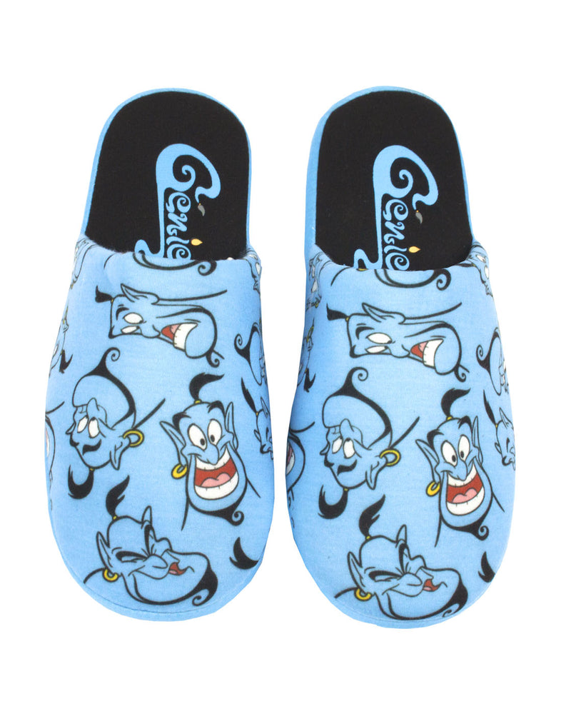 disney aladdin genie womens woman women womans ladies lady girl girls lounge wear loungewear footwear comfortable polyester relax tv movie movies film films blue slippers slip on shoes mules house comfy
