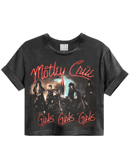 Amplified Motley Crue Girls Girls Girls Women's Cropped T-Shirt