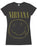 Amplified Nirvana Smiley Logo Diamante Women's Charcoal T-Shirt
