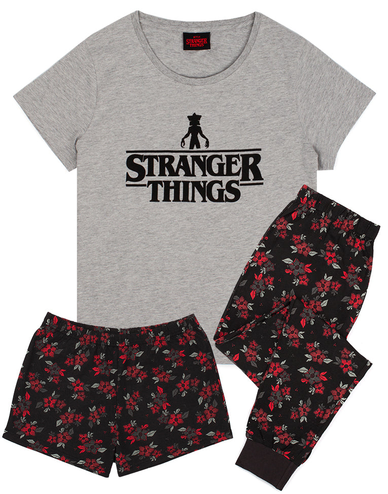 Stranger Things Pyjama pour Femmes avec Options de Jambes Courtes ou Stranger Things Pyjama pour Femmes avec Options de Jambes Courtes ou