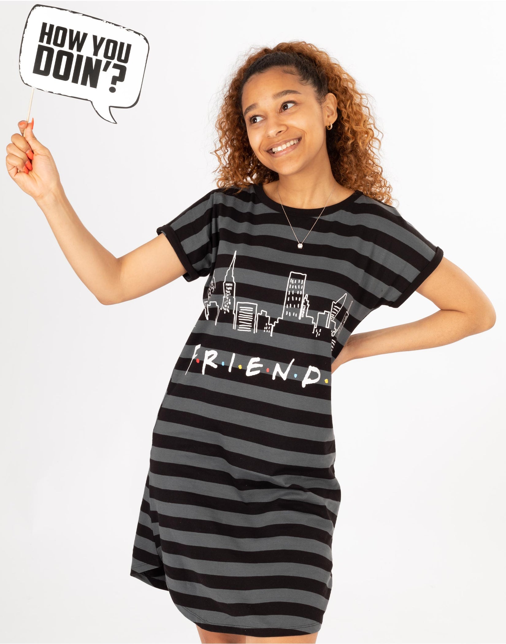 Friends Pyjamas For Womens Striped Night Dress — Vanilla Underground
