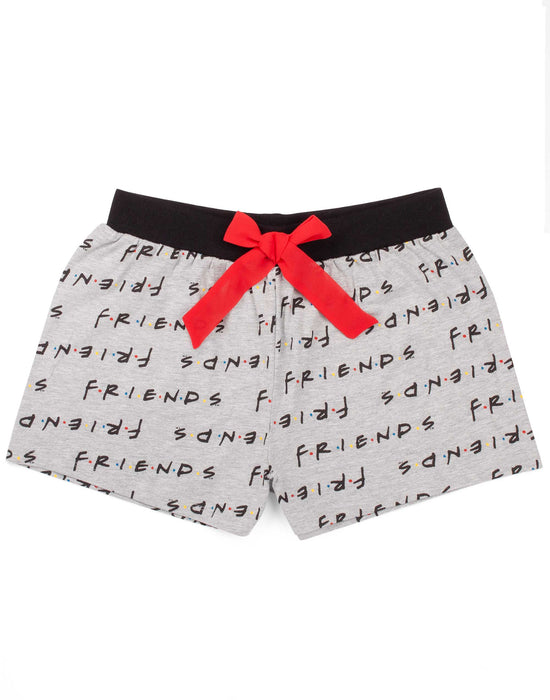 Friends Pyjamas For Women Vest and Shorts Ladies Set Black