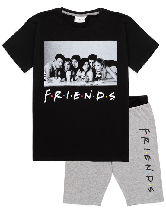 Friends Character Scene T-shirt Cycling Short Womens Pyjama Set