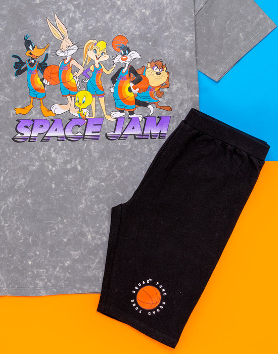 Space Jam 2 Pyjamas For Womens T-shirt & Cycling Shorts PJS Set