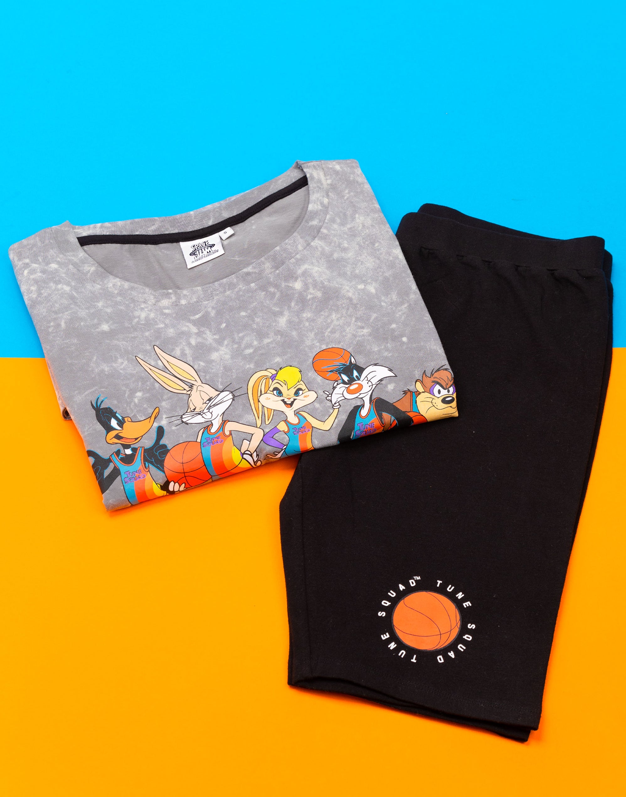 Space Jam 2 Pyjamas For Womens Tshirt & Cycling Shorts PJS Set