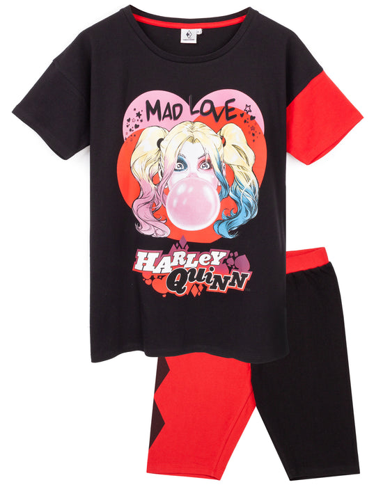 Harley Quinn Mad Love T-shirt & Cycling Short Womens Pyjama Set