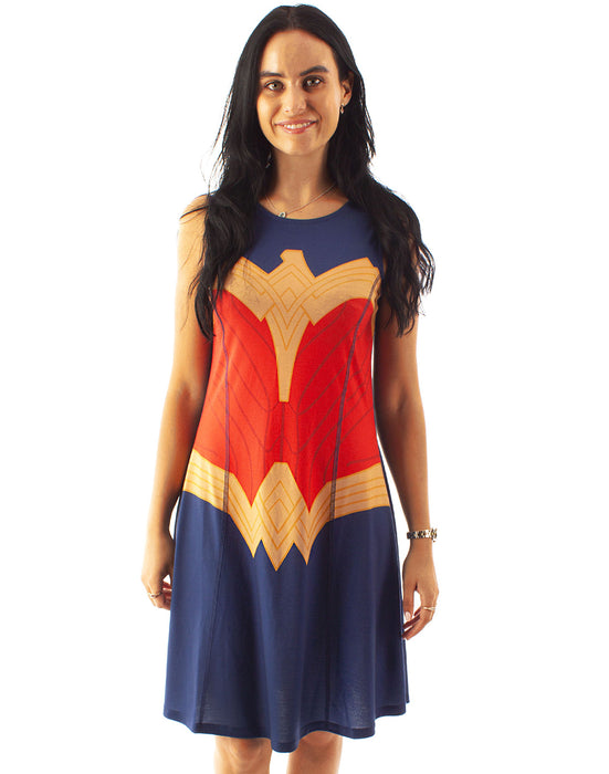 OFFICIALLY LICENSED WONDER WOMAN MERCHANDISE - This superhero skater dress for women is 100% official DC Comics merchandise making the perfect gift for all them Wonder Woman fans! To get the most out of this product please follow all wash and care label instructions before use.