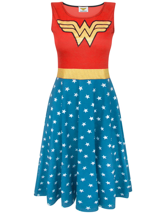 Wonder Woman Women's Costume Dress - Red Vanilla Underground Wonder Woman Women's Costume Dress - Red Vanilla Underground