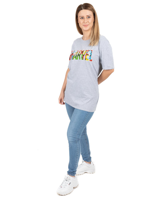 Vanilla Underground Women's Black T-Shirt - Marvel Captain Letters Graphic Tee