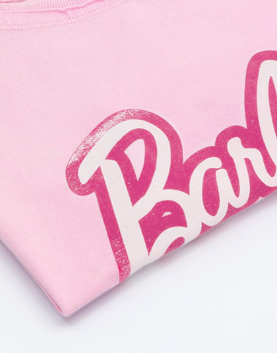 Barbie Ladies Distressed Logo Crop T-Shirt