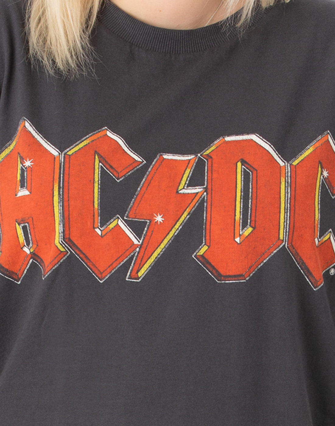 AC/DC T-Shirt Donna - Modello High Voltage ACDC - Taglie M E L - Colore Nero - Licenza Ufficiale