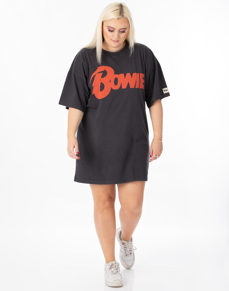 david bowie t shirt dress David Bowie T-shirt Dress: Retro 70s Lightning Bolt, Smiley Face