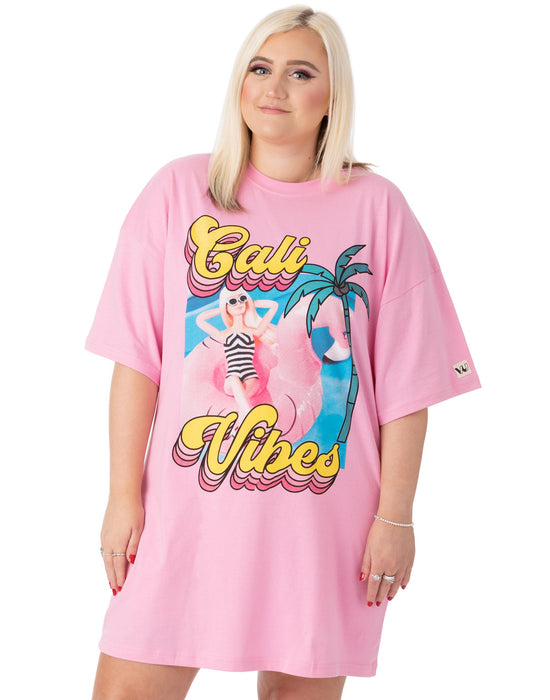 Barbie Cali Vibes Pink Oversized T-Shirt Dress