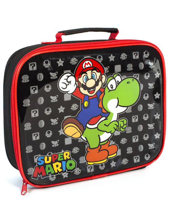 Super Mario Lunch Bag Set Kids (School Lunchbox, Water Bottle, Snack Pot)